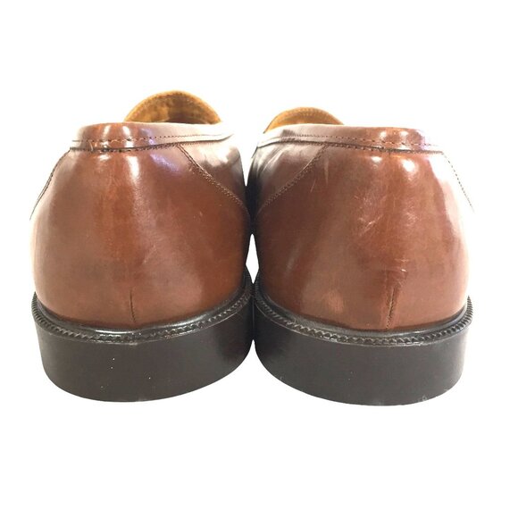 Handmade Italian Mens Brown Leather Loafers Tassel 15EEE DiMitri - Picture 6 of 14